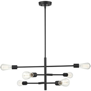 Decco 6 Light 25.5 inch Matte Black Pendant Ceiling Light